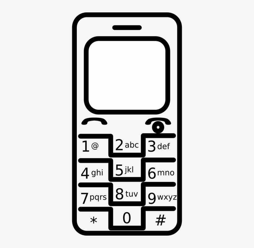 Phone Cell Simple - Cellphone Black And White, transparent png #1181030