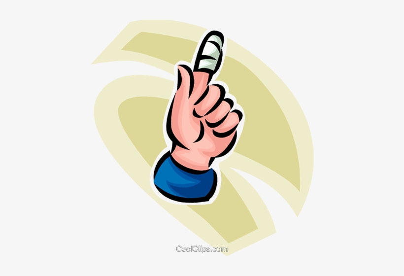 Person With A Bandage On Their Finger - Finger Using Band Aid Clipart, transparent png #1183023