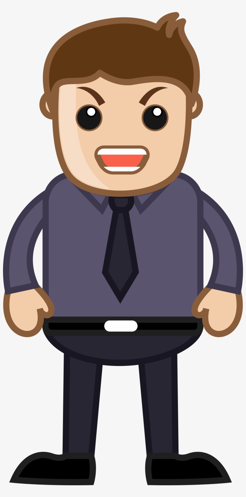 Person Transparent Office - Angry Man Cartoon Png, transparent png #1183909