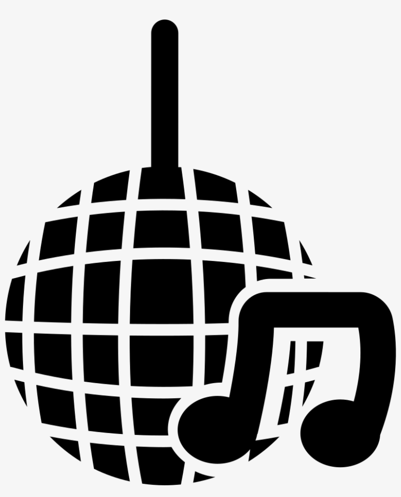 Disco Ball Of Small Mirrors With Musical Note Symbol - Bola De Espejos Dibujo, transparent png #1184626