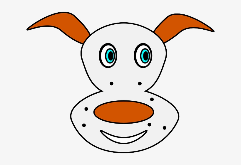 Dog, Spotty, Freckles, Happy, Cartoon, Face, Head, - Con Chó Hoạt Hình, transparent png #1185248