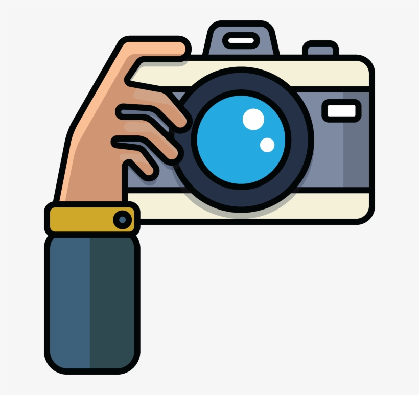 710 Cartoon Illustration Of Hand With Camera - Clipart Camera, transparent png #1185948