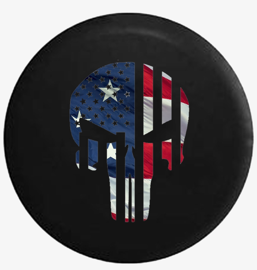 Tactical American Waving Flag Patriot Skull - Emblem, transparent png #1186057