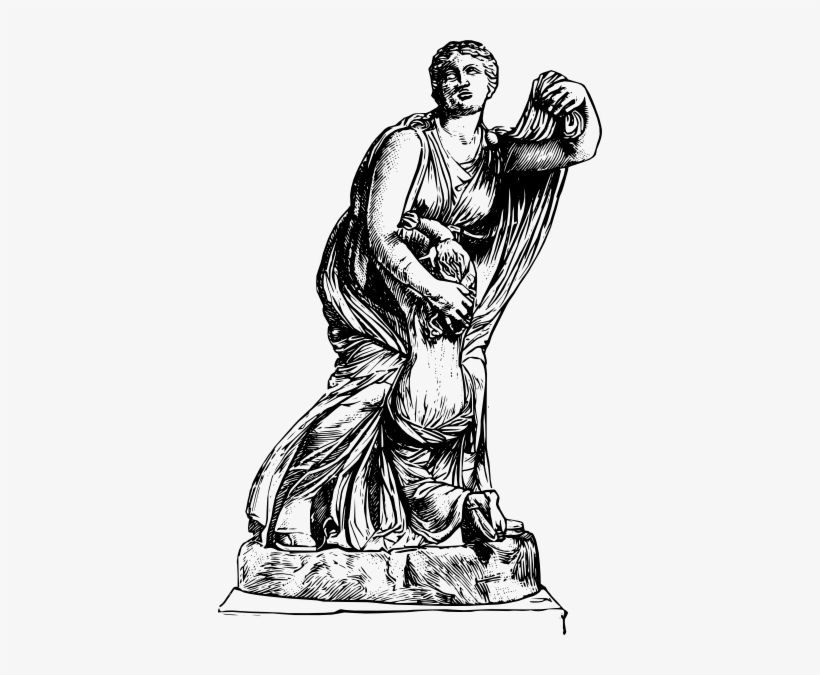 Mythical Clipart Greek Statue - Clip Art Statue, transparent png #1186357