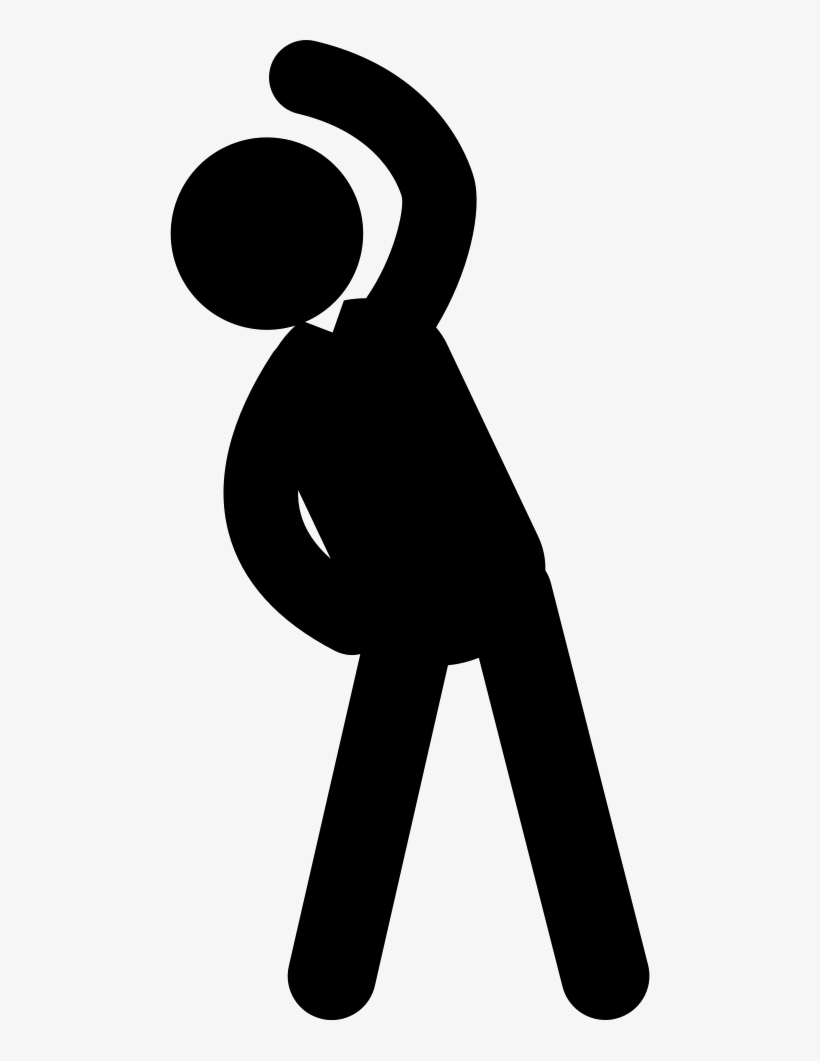 Stretching Male Silhouette - Stretching Icon Free Black And White, transparent png #1186518