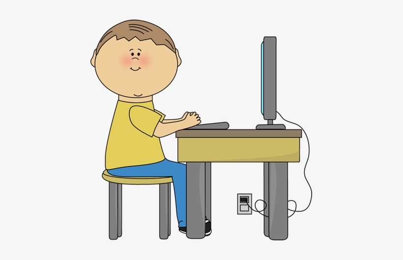 working on computer clipart