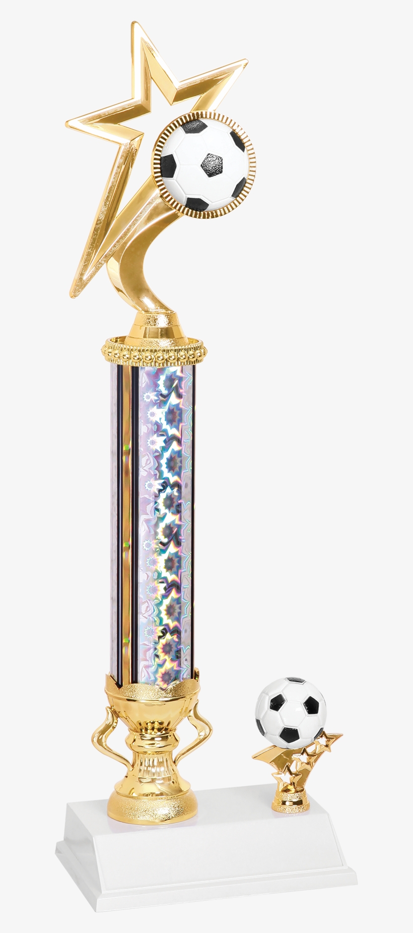 Gold Star Soccer Trophy - Soccer Trophy, transparent png #1187685