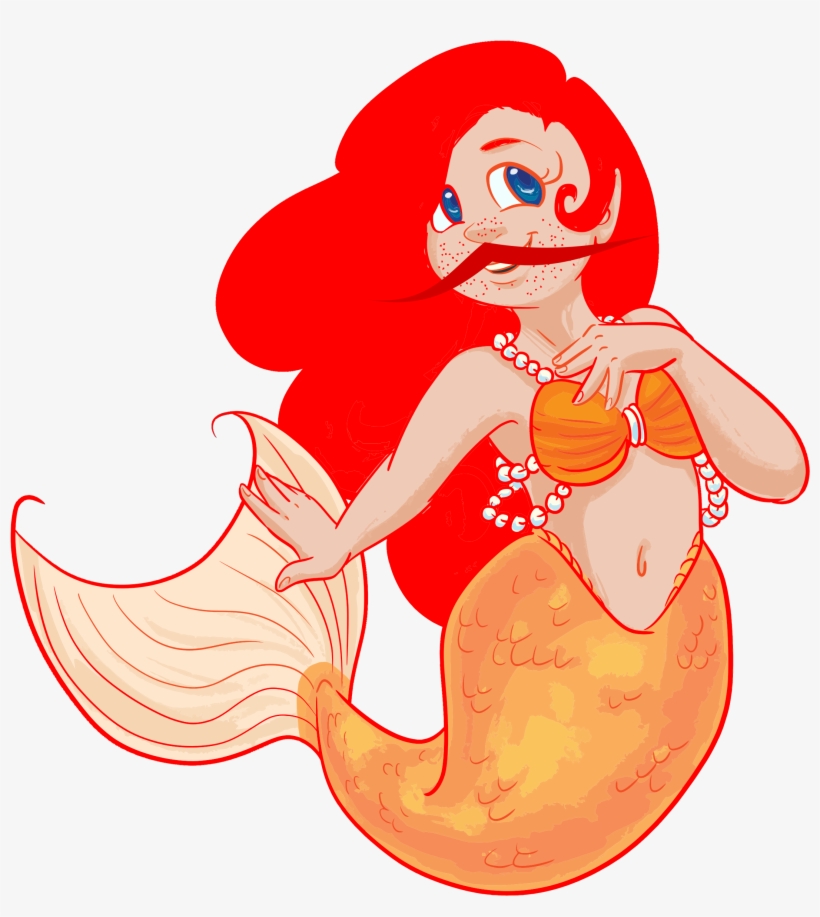 Big Image - Remix Of Redhead Mermaid, Now With Mustaches, transparent png #1187835
