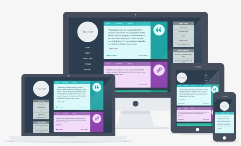 Flounder On Different Devices - Responsive Images With Transparent Background, transparent png #1188351