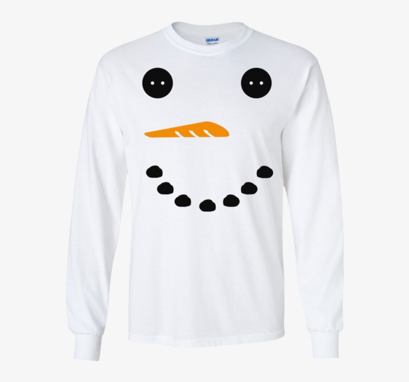 Snowman Face Long Sleeve Ultra Cotton Tshirt - Tshirt Unisex, transparent png #1189002