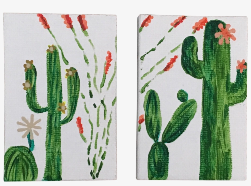 Mini Boho Chic Cactus Paintings - Prickly Pear, transparent png #1189056