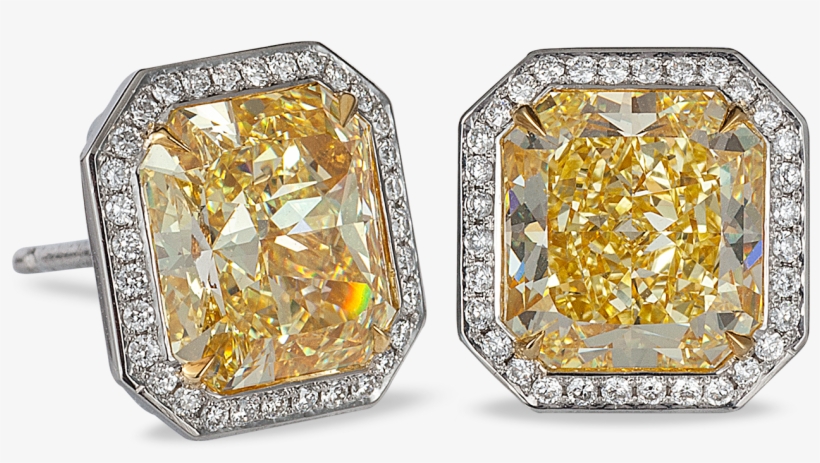 Yellow Diamond Stud Earrings - Kays Yellow Diamond Earrings, transparent png #1189165