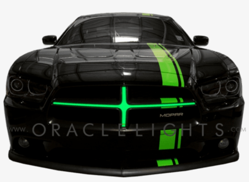 Illuminated Grill Crosshair Charger - Black And Green Dodge Charger, transparent png #1189323