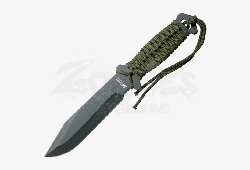 Black Steel Combat Knife - Knife, transparent png #1189456