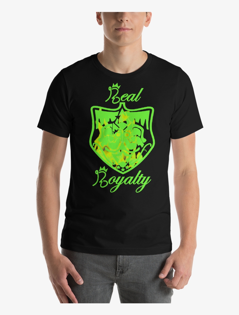 Real Royalty Green Fire Short Sleeve T Shirt - T-shirt, transparent png #1189740