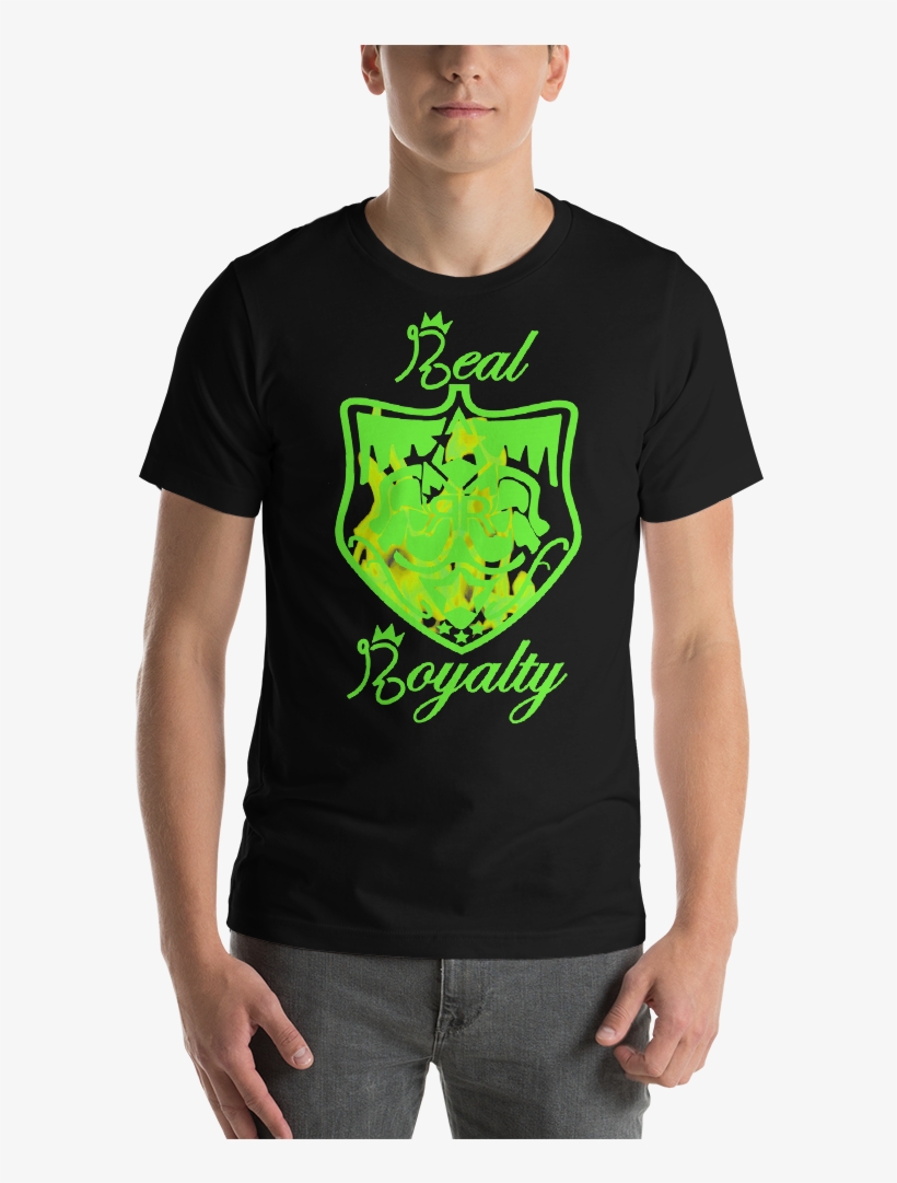 Real Royalty Green Fire Short Sleeve T Shirt - T-shirt, transparent png #1189740