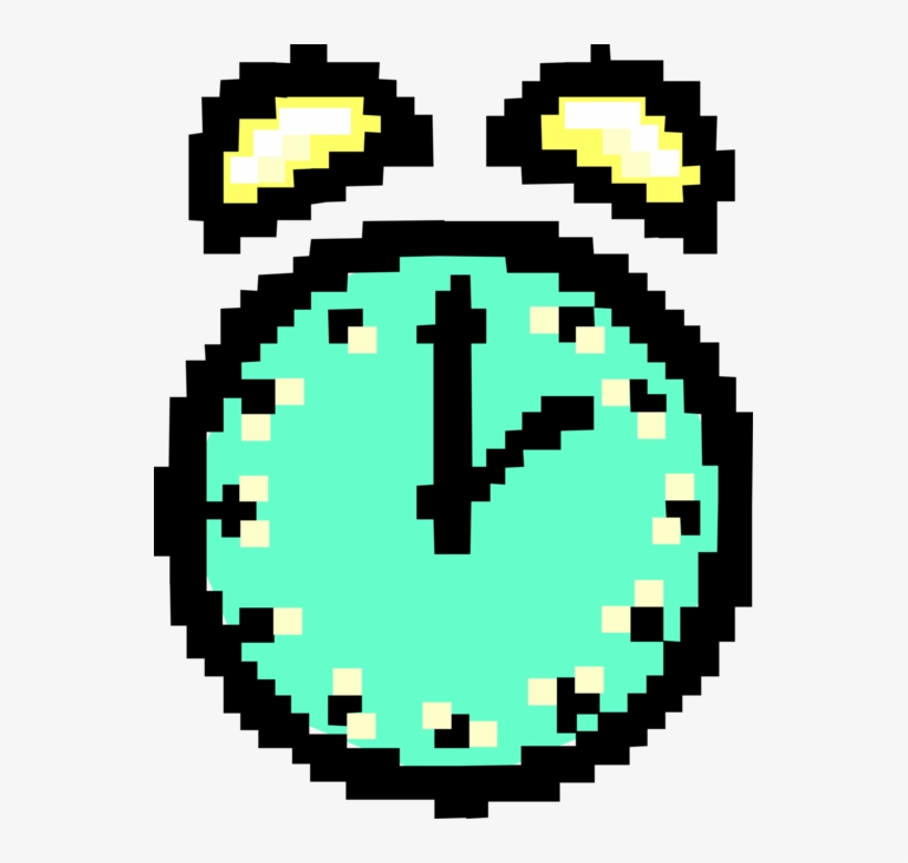 Vector Illustration Of Alarm Clock As Pixelated Bitmap - Circle, transparent png #1190045