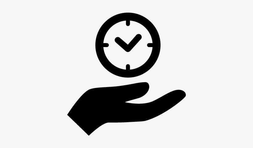 Hand Holding Up A Clock Vector - Hand Holding A Clock, transparent png #1190397