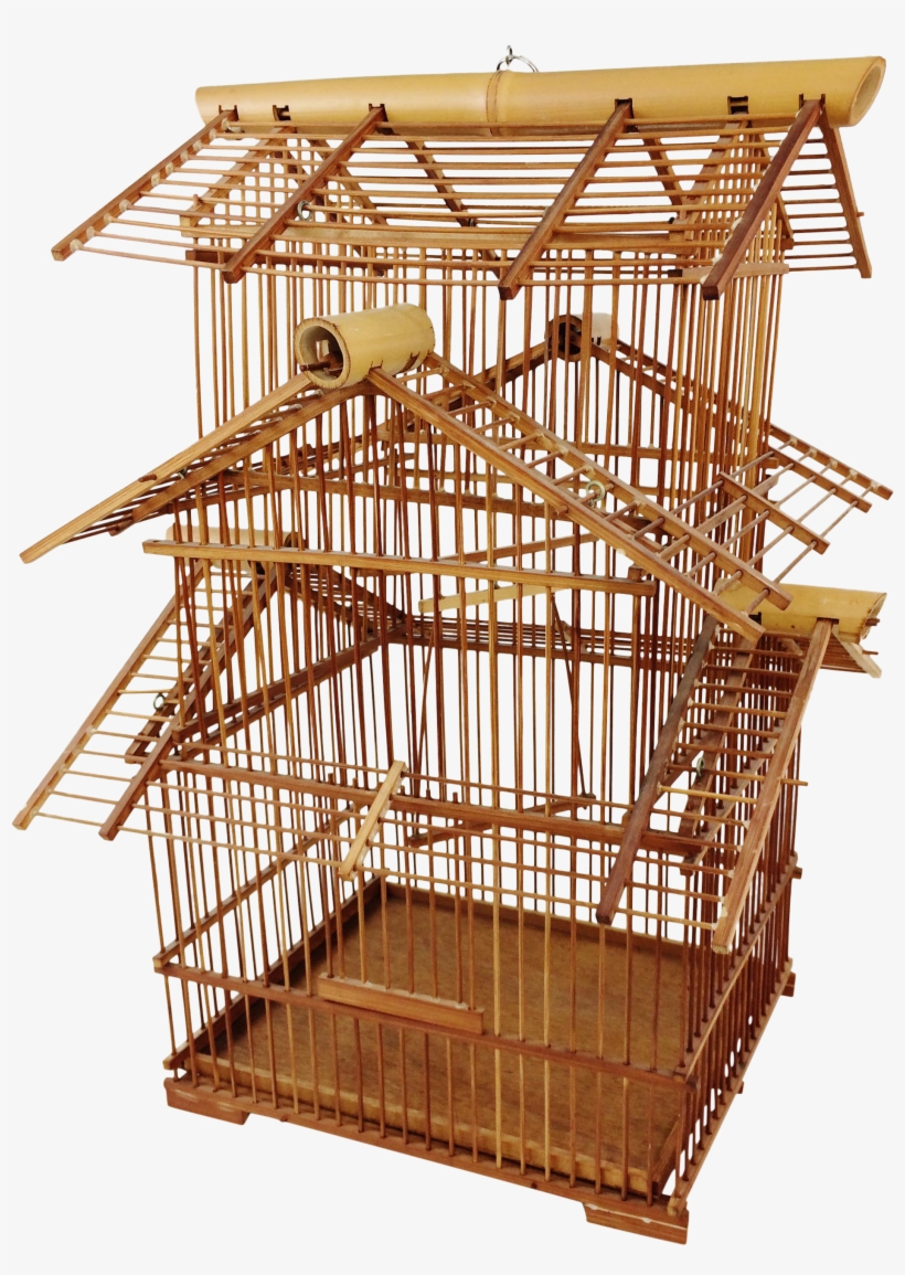 Vintage Bamboo Wood - Birdcage, transparent png #1190975