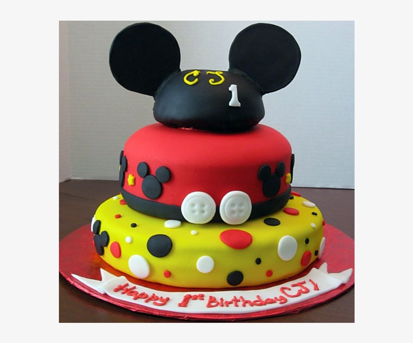 Mickey Mouse 1st Birthday Png Download - Cake, transparent png #1191233