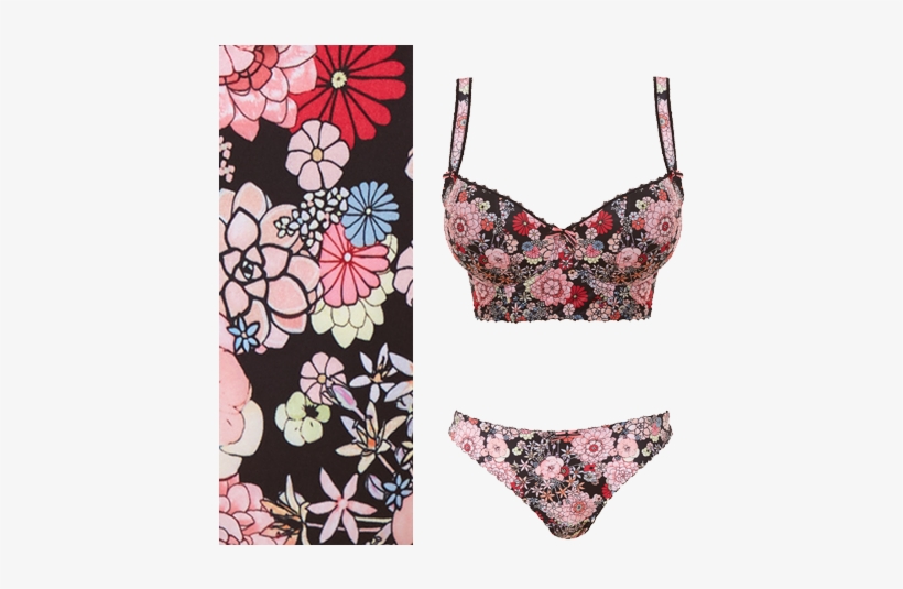 Freya Lingerie Retro Bloom Black Longline Bra And Brief - Freya Retro Bloom Xl, transparent png #1192018