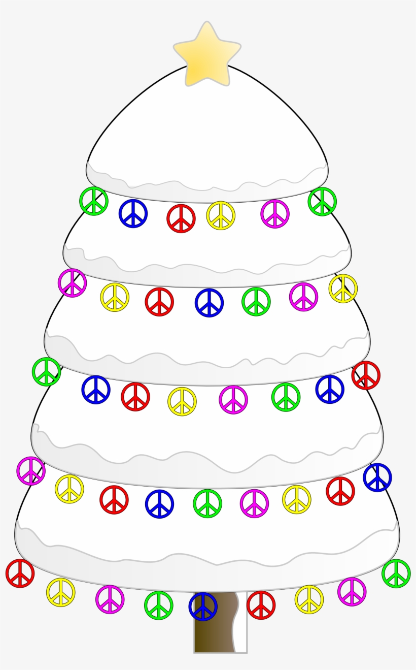 Xmas Christmas Tree Black White Art Peace Symbol Sign, transparent png #1192756