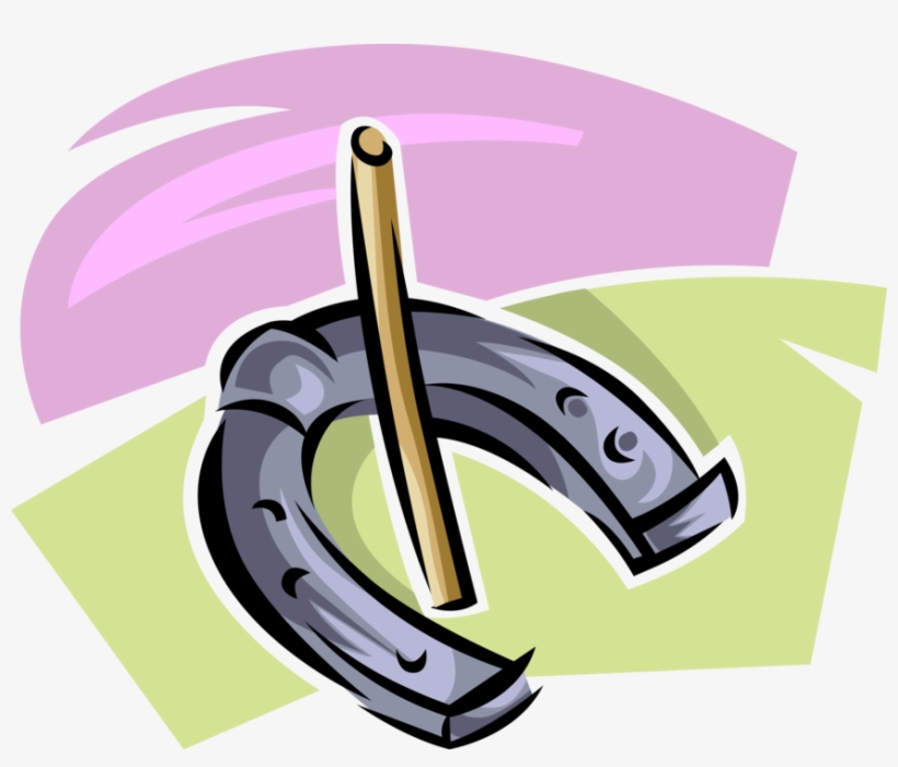 Vector Illustration Of Outdoor Game Of Horseshoes With - Illustration, transparent png #1194096
