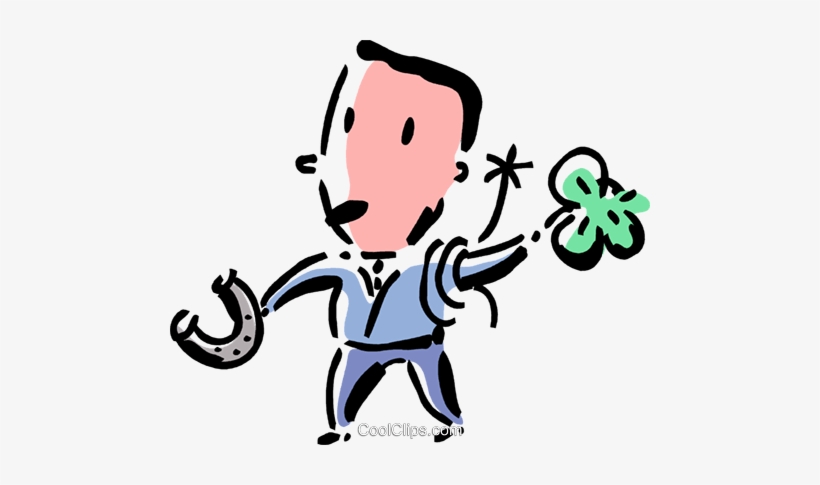 Man With Lucky Horseshoe And Shamrock Royalty Free, transparent png #1194482
