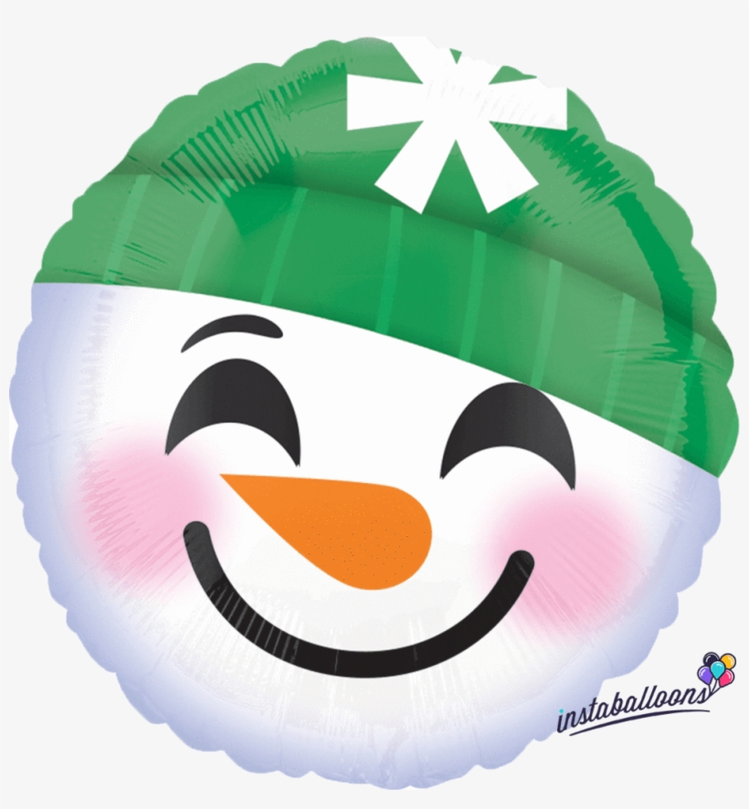 Snowman 18" Round Emoji Emoticon Balloon - 18" Snowman Emoji Balloon - Mylar Balloons Foil, transparent png #1194725