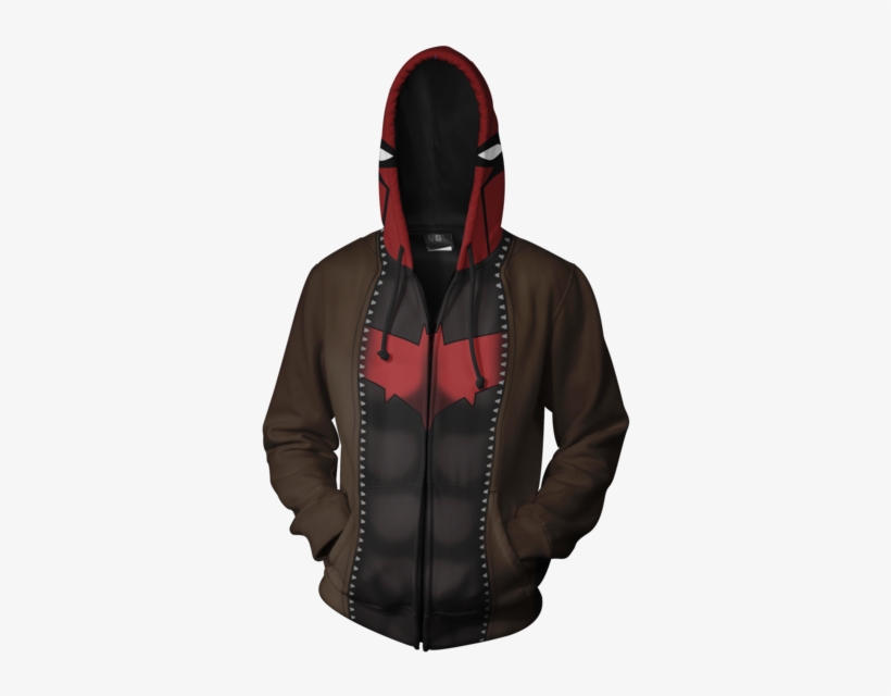 Red Hood Zip Hoodie - Death Eaters Of Azkaban Hoodie, transparent png #1195510