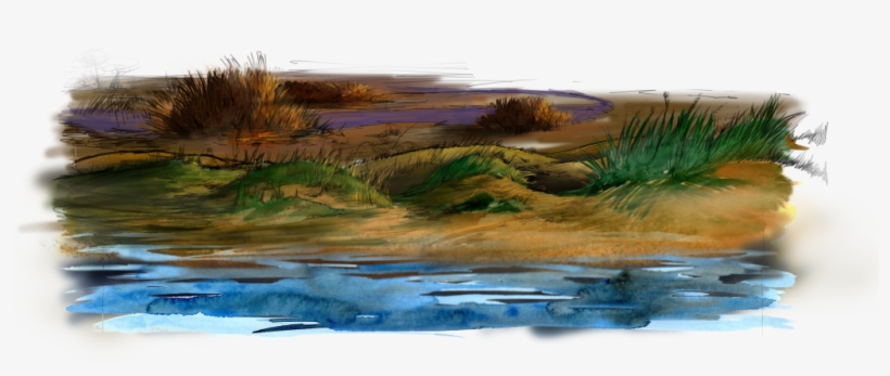 Beach Landscape Watercolor - Watercolor Painting, transparent png #1195715