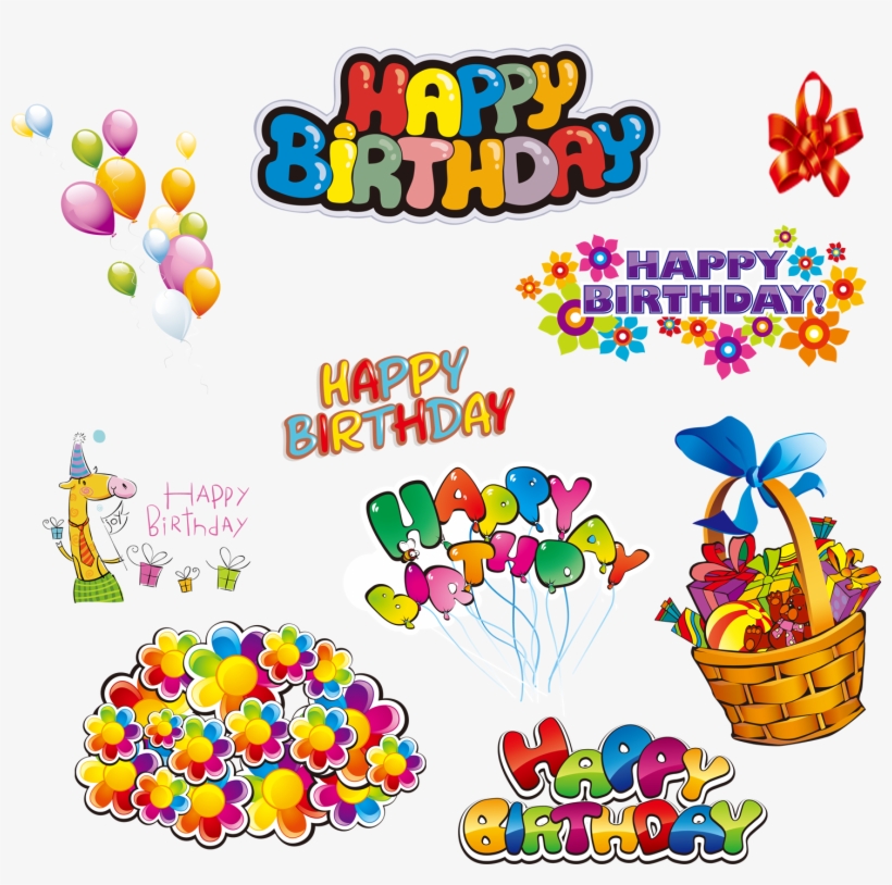 Happy Birthday Party Design Elements - Happy Birthday Vector, transparent png #1197090