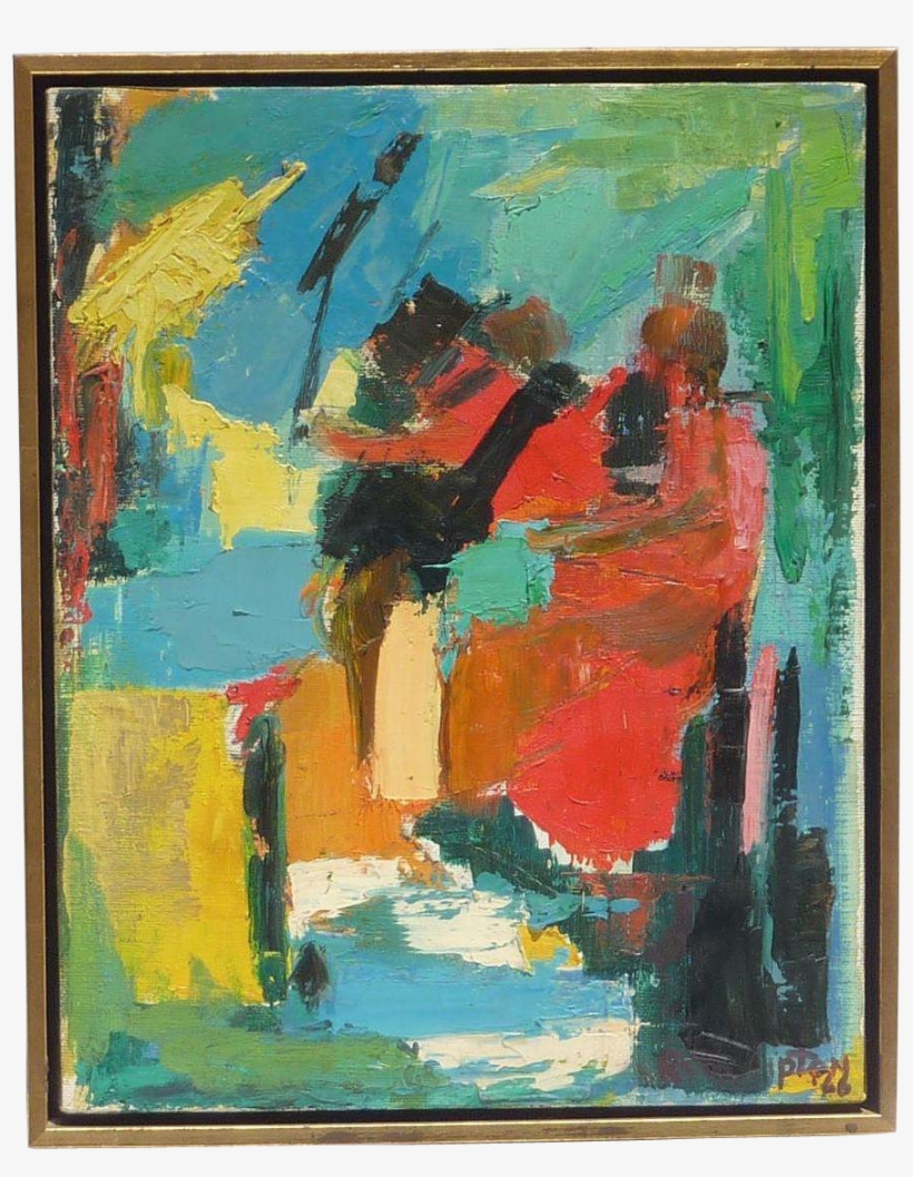 Rita Lipton Modern Mid Century Abstract Oil Painting - Painting, transparent png #1197648