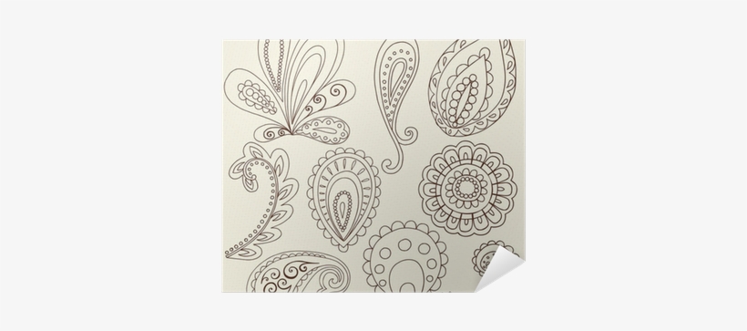 Henna Flower Paisley Doodles Vector Design Elements - Henna Paisley, transparent png #1197724