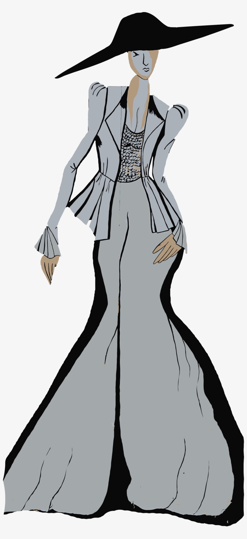 Free Clipart Of A Stylish Woman - Vintage Human Png, transparent png #1198239