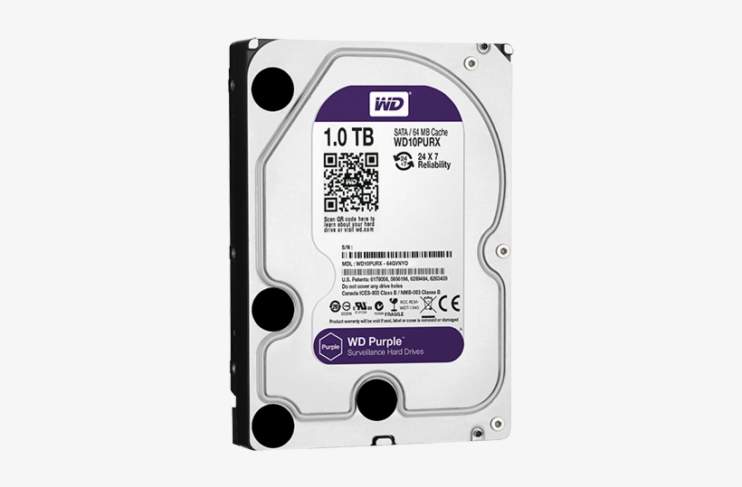 Purple Surveillance Hard Drive - Hdd Wd Purple 1tb, transparent png #1198409
