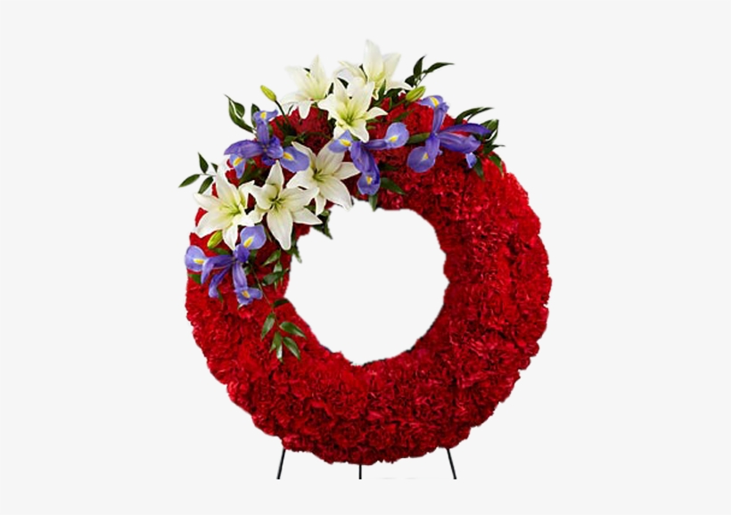 Lo Mas Exclusivo ✅ Coronas De Muertos, Alto Diseño - Red White And Blue Flowers For Funeral, transparent png #1198457
