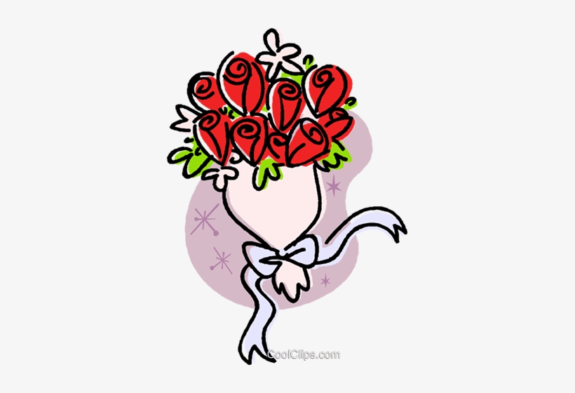 Wedding Flowers/bouquet Royalty Free Vector Clip Art - Ilustração Buque De Rosas Png, transparent png #1198729