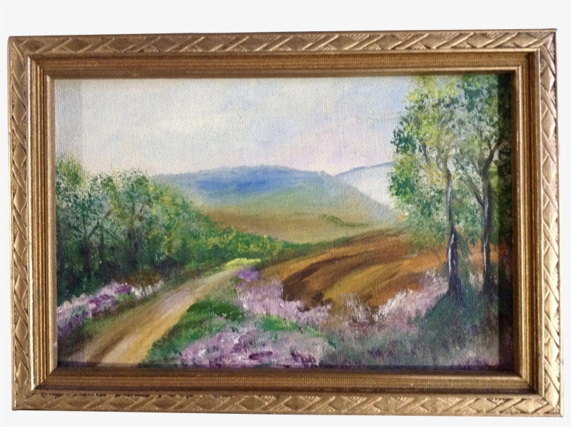Road Into The Country, Small Oil Painting On Canvas - Picture Frame, transparent png #1198962