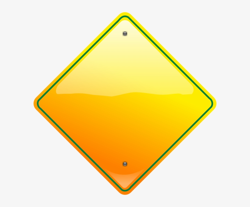 Blank Yellow Road Sign - Blank Yellow Yield Sign, transparent png #1199189