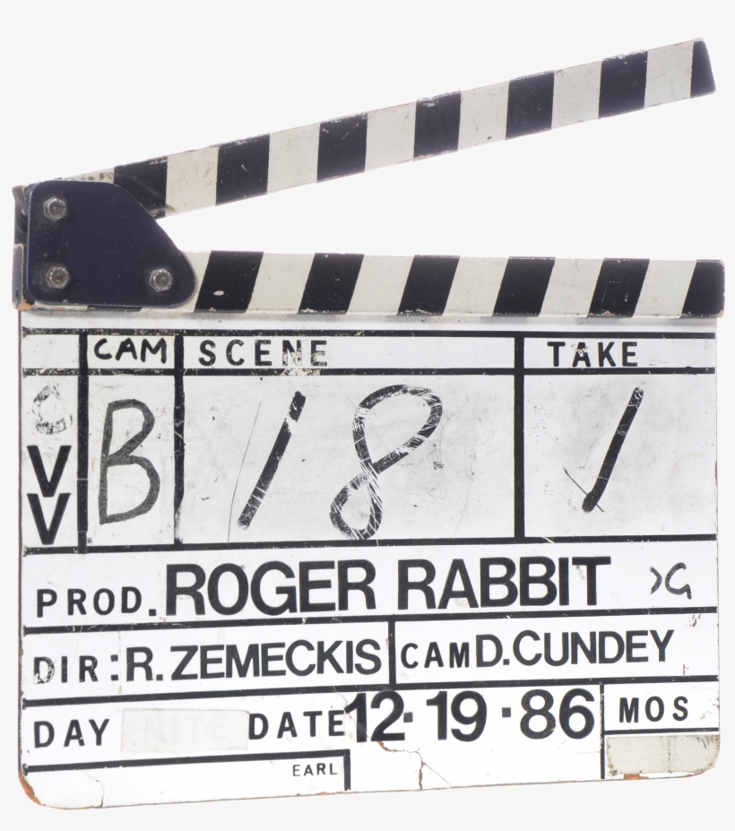 Clapboard From Who Framed Roger Rabbit - Production, transparent png #1199471