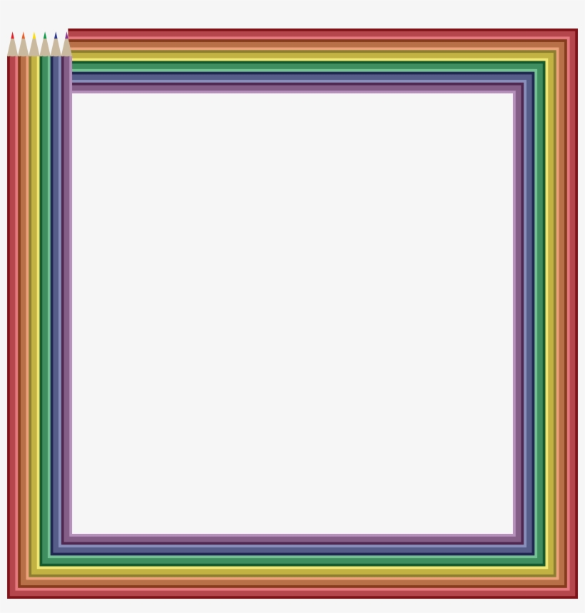 Free Clipart Of A Frame Of Colored Pencils - Colored Pencil Frame Png, transparent png #1199546