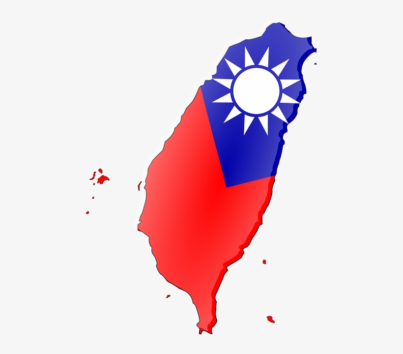 Taiwan, Chinese, China, Island, Flag, Map - Taiwan Flag Map Png, transparent png #1199737