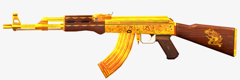 Golden Ak47 Png Jpg Stock - Golden Ak 47 Png, transparent png #120232