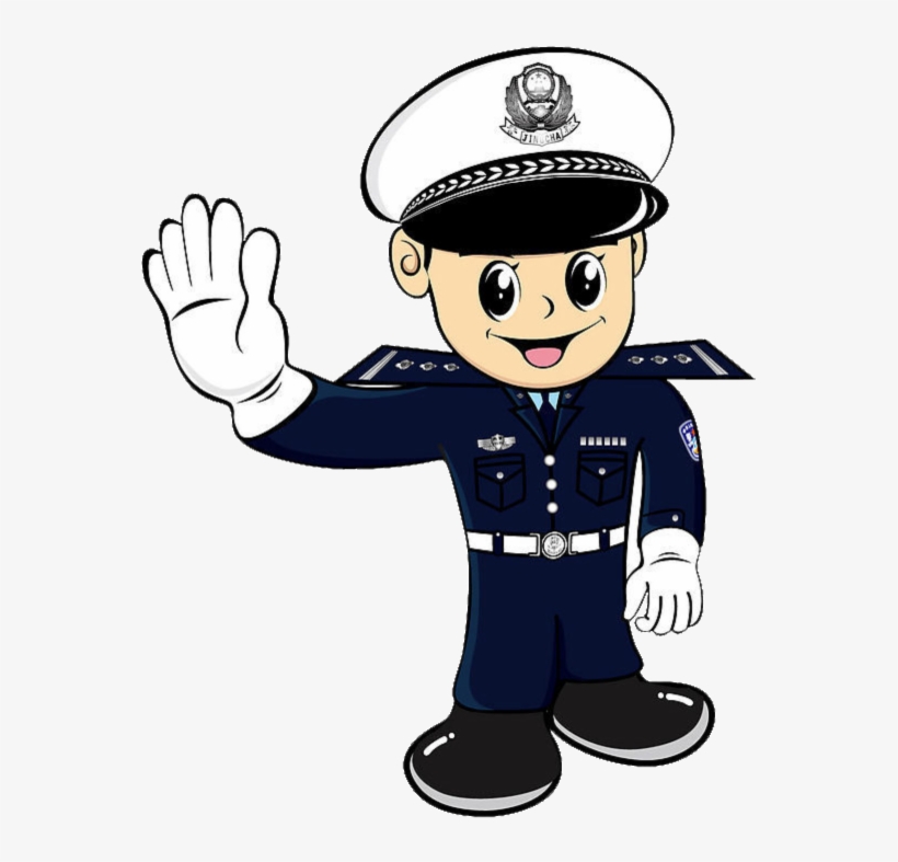 Cartoon Traffic Police Pattern Elements - Policia De Transito Animado -  Free Transparent PNG Download - PNGkey
