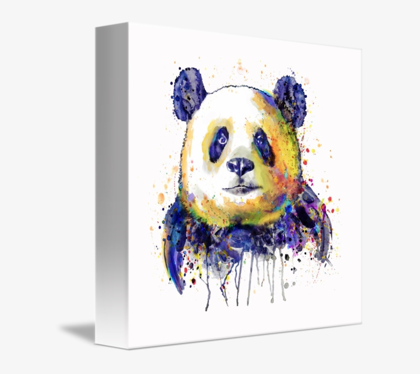 "colorful Panda Head" By Marian Voicu, Bucharest - Canvas, transparent png #120423