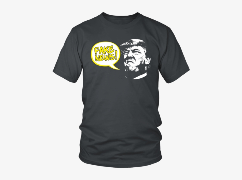 Fake News Shirt With Trump Head And Cartoon Style Bubble - Wvu Shirt, transparent png #120449