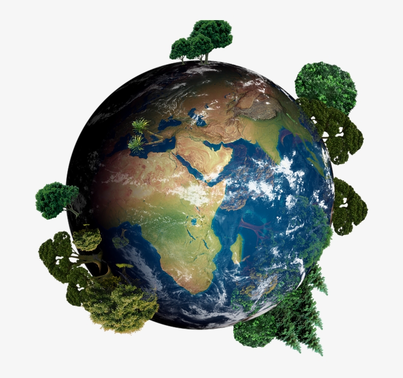 Globe Png Transparent Image - Earth With Trees Png, transparent png #120474