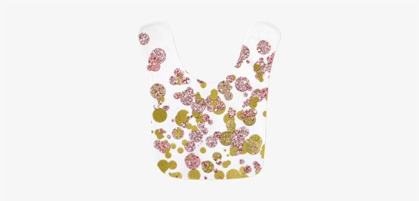 Gold Sparkle Gem Confetti Polyester Baby Bib - Rose Gold Sparkle Confetti Tile Coaster, transparent png #120784
