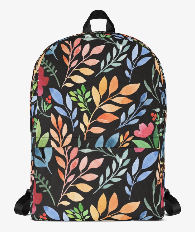 Watercolor Floral Print Backpack - Backpack, transparent png #121162